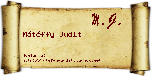 Mátéffy Judit névjegykártya