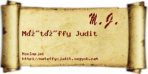 Mátéffy Judit névjegykártya